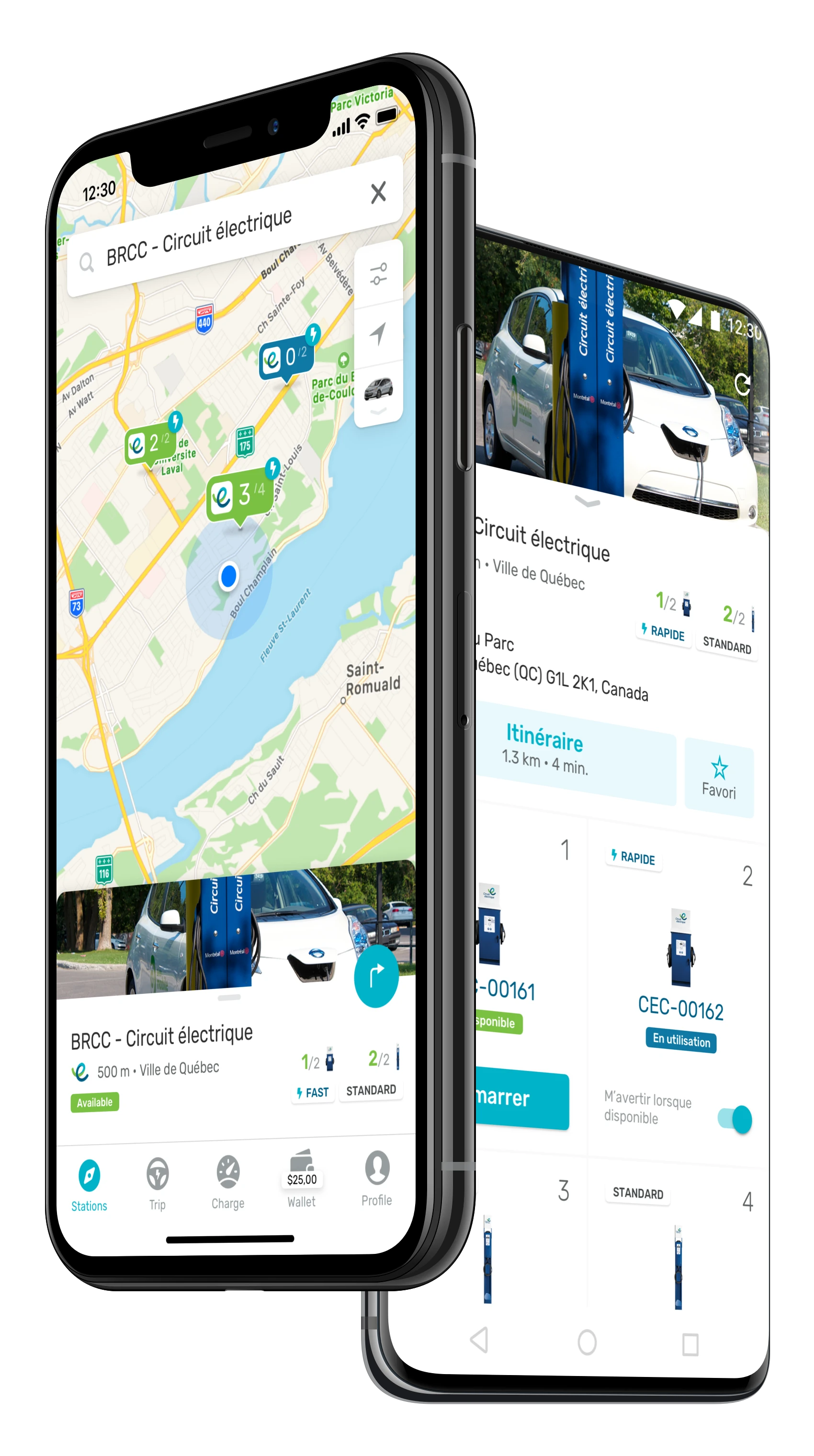 Electric Circuit app cover showing the charging station interface